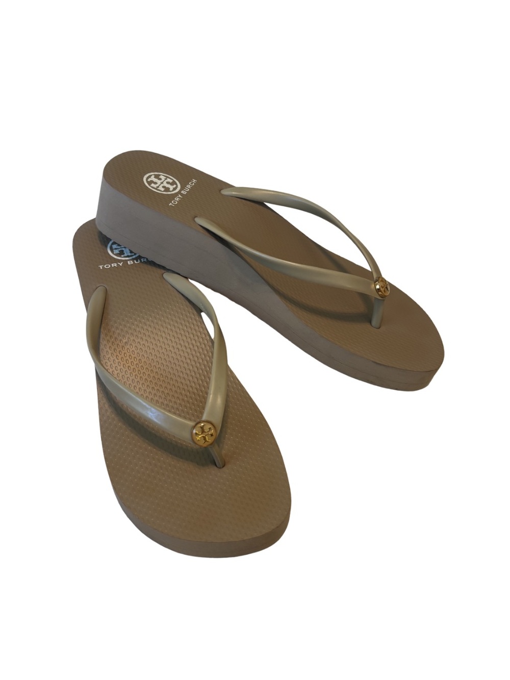 Tory Burch Thin Wedge Logo Flip-Flops